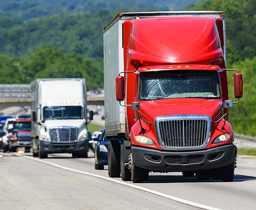 large trucks on the highway