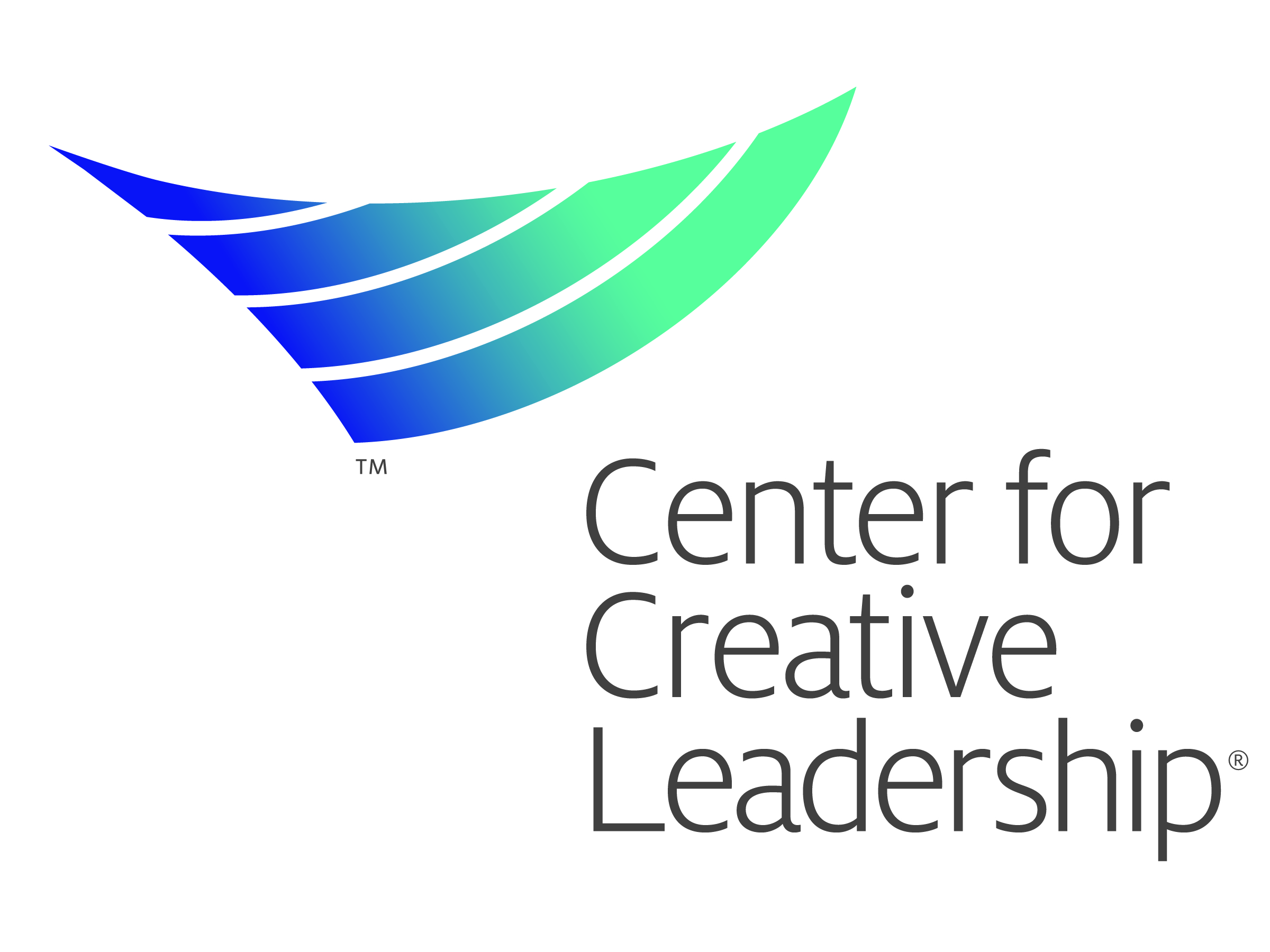 Blue and Green triangle with the text "Center for Creative Leadership"