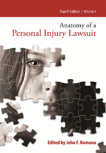 Cover of Anatomony of a Personal Injury Lawsuit, partilly assembled puzzle of female face with missing pieces