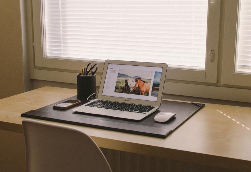 laptop on a desk