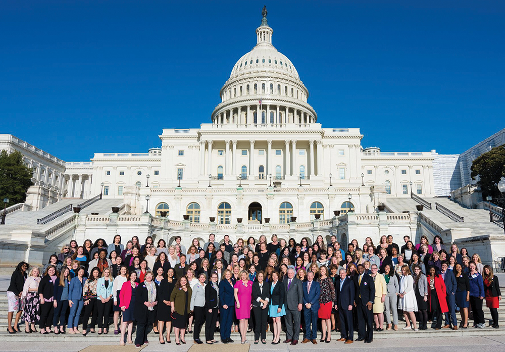On Lobby Days, photo of women in front of White House
