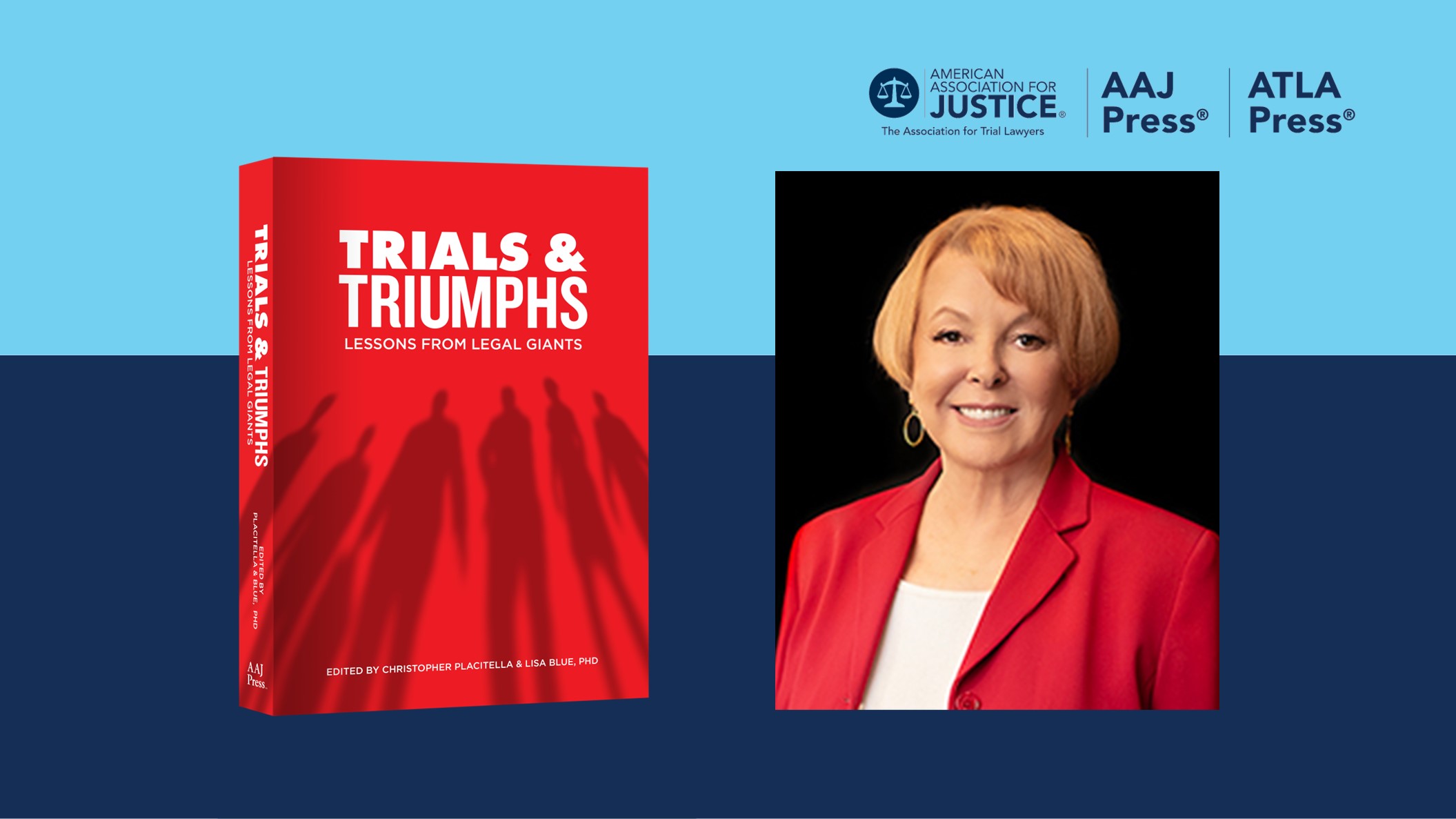 Trials & Triumphs cover and a headshot of Roxanne Conlin