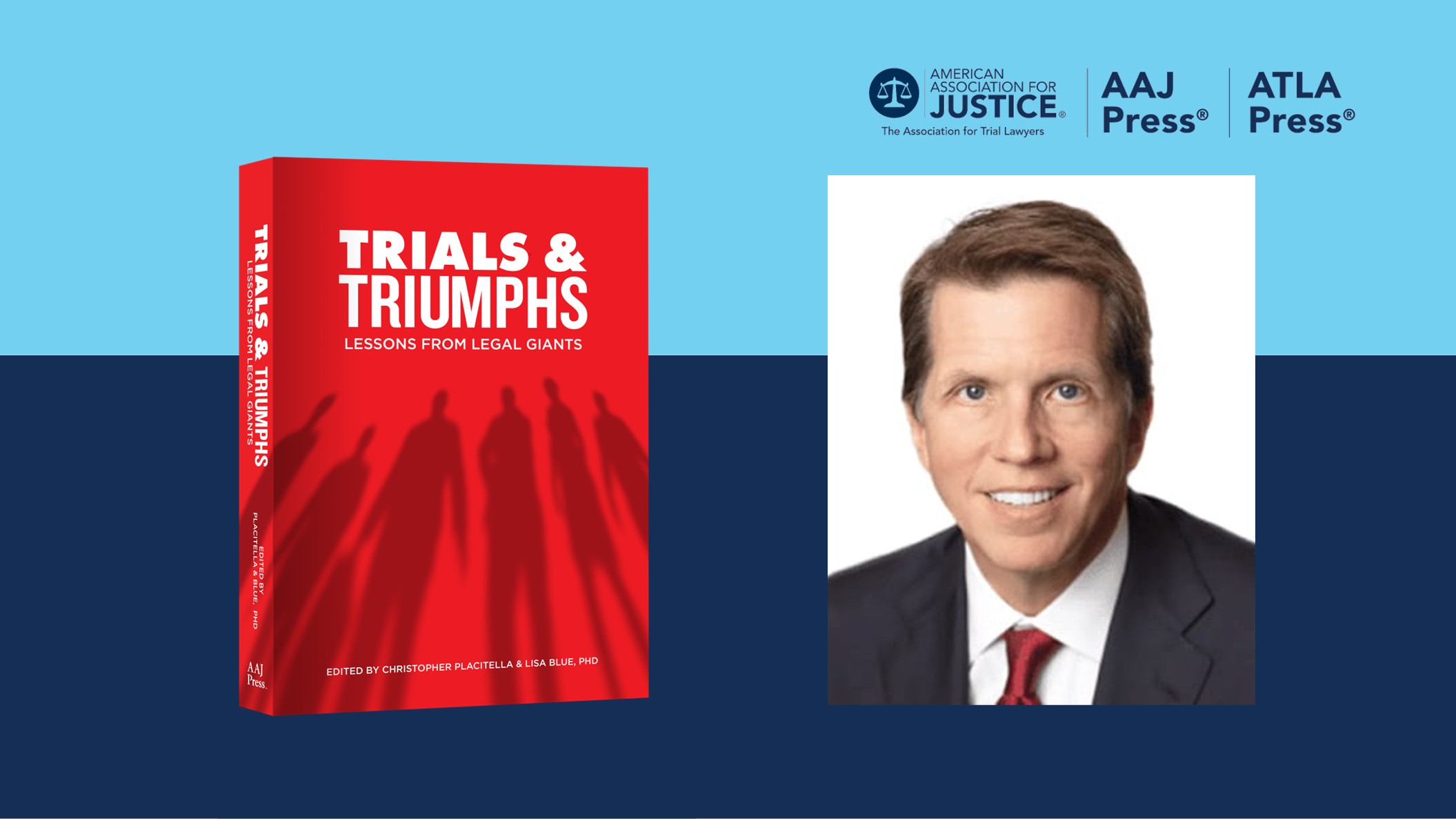 Trials & Triumphs cover and a headshot of Mark Lanier