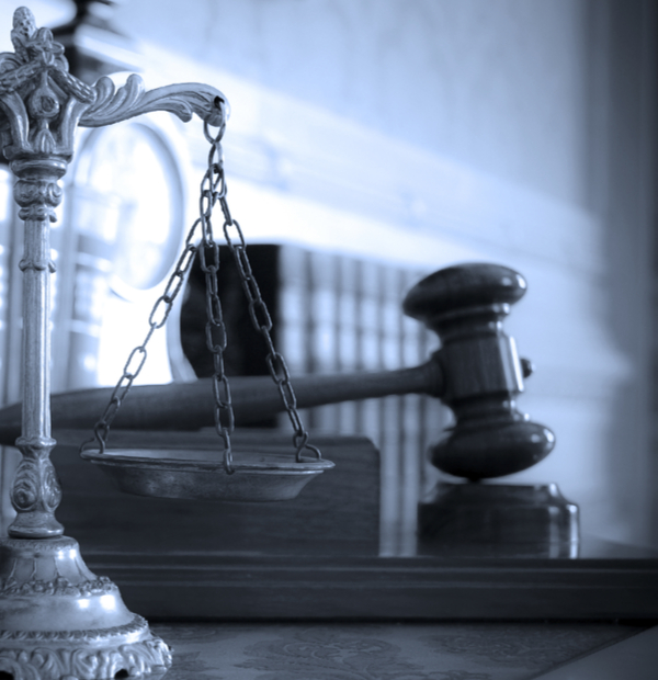 Scales justice and gavel